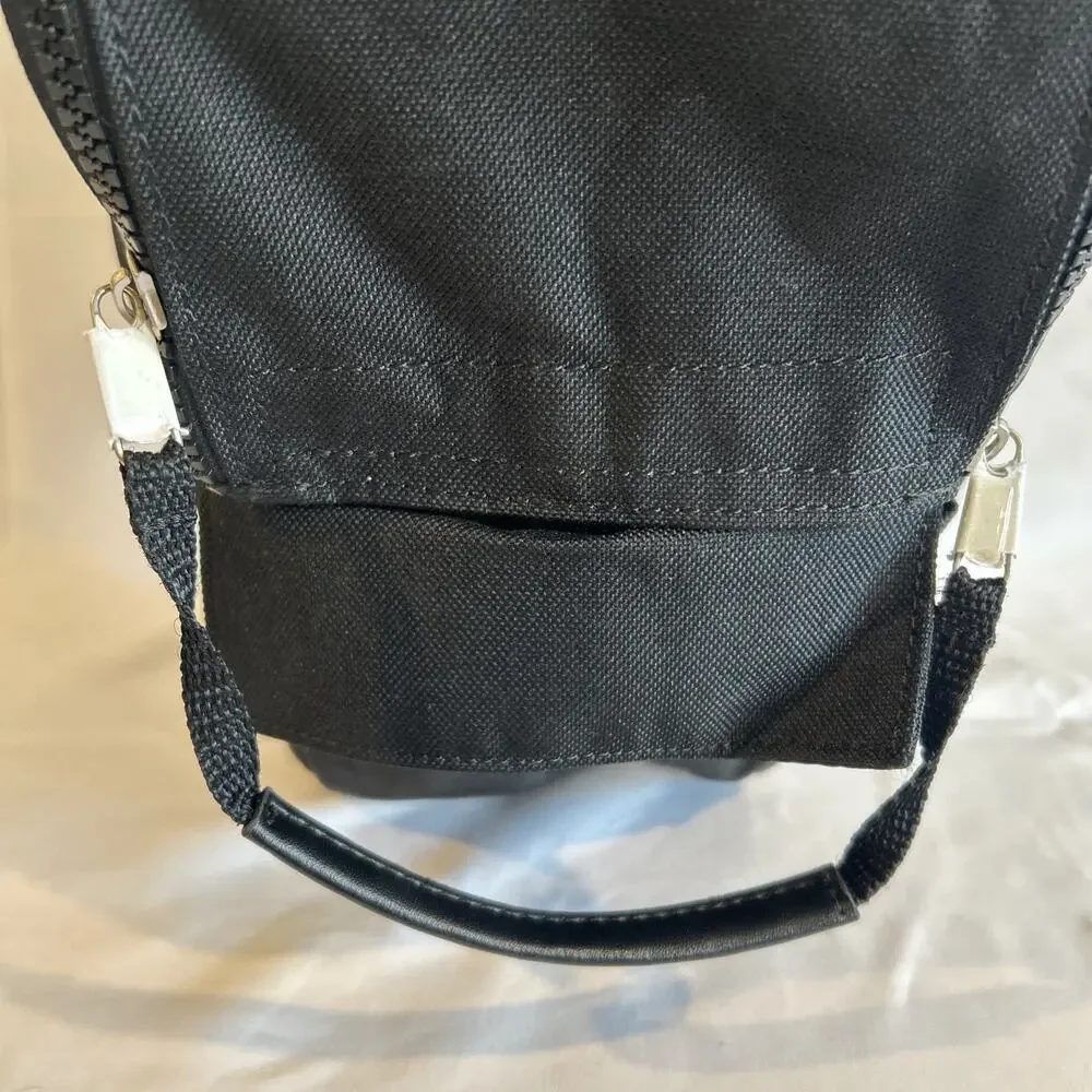Harley SaddleBag Luggage Bag Double Zipper and Double Handle Black